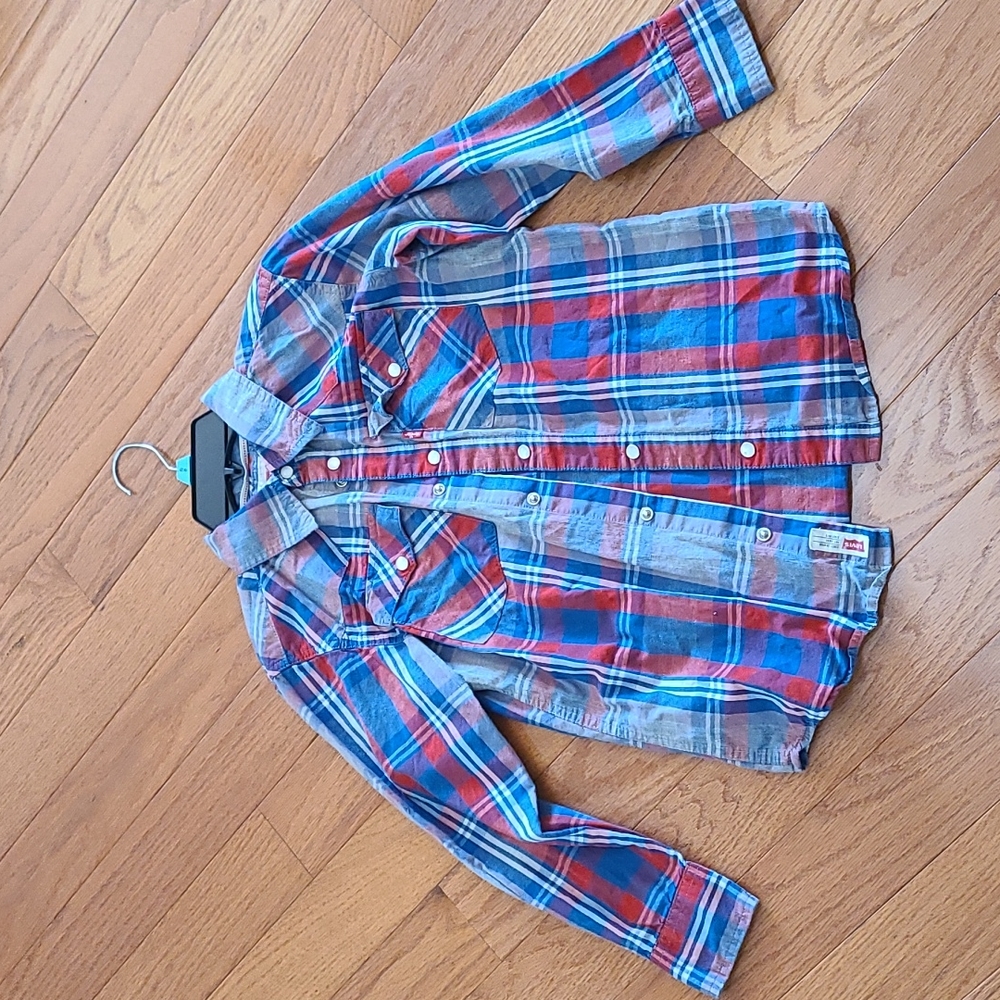 Levi's small Red Blue Gray Plad